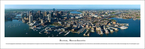 Boston, Massachusetts Aerial View Panoramic Poster Print - Blakeway Worldwide