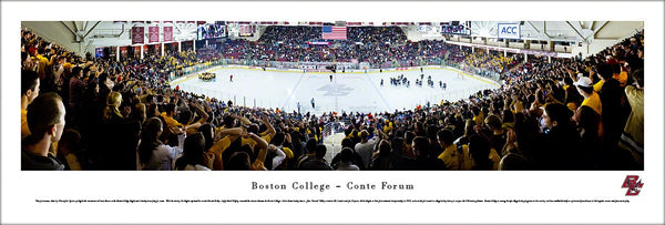 Boston College Eagles Hockey Conte Forum Game Night Panoramic Poster Print - Blakeway