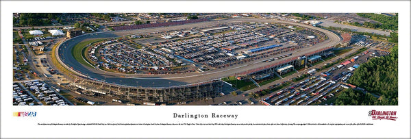 Darlington Raceway NASCAR Race Day Aerial Panoramic Poster Print - Blakeway Worldwide