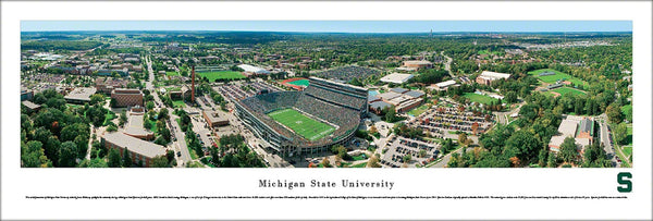 Michigan State Football Aerial Panoramic Poster Print - Blakeway Worldwide
