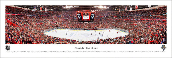 Florida Panthers Playoff Game Night Panoramic Poster Print - Blakeway Worldwide