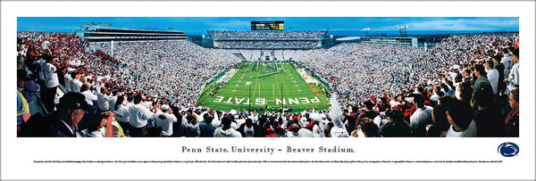 Penn State Nittany Lions Football "White Out" (End Zone) Panoramic Poster Print - Blakeway