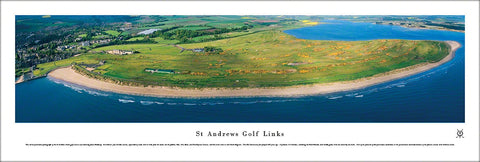 St Andrews Golf Links "Seaward" Panoramic Poster Print - Blakeway Worldwide
