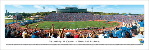 Kansas Jayhawks Football Memorial Stadium Gameday Panoramic Poster - Blakeway
