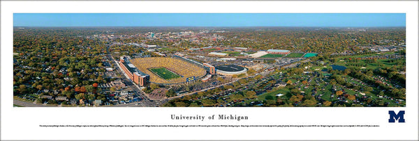 University of Michigan Football Gameday Aerial Panoramic Poster Print - Blakeway Worldwide