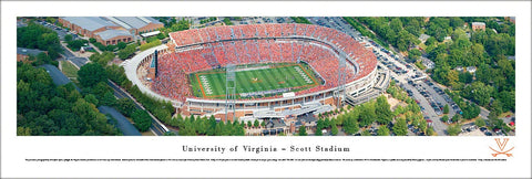 Virginia Cavaliers Football Scott Stadium Gameday Aerial Panoramic Poster - Blakeway
