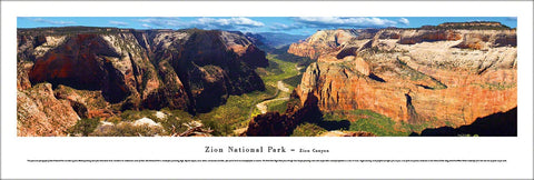 Zion National Park, Zion Canyon (Southern Utah) Panoramic Poster Print - Blakeway