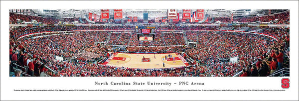 NC State Wolfpack Basketball PNC Arena Game Night Panoramic Poster Print - Blakeway