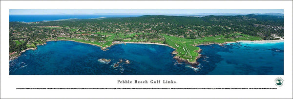 Pebble Beach Golf Links Aerial Panoramic Poster Print - Blakeway Worldwide