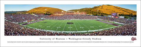 Montana Grizzlies Football Washington-Grizzly Stadium Panoramic Poster Print - Blakeway