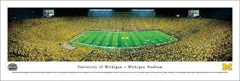 Michigan Wolverines Football "Under the Lights II" (2013) Panoramic Poster - Blakeway