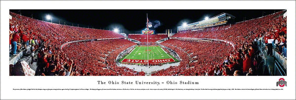 Ohio State Buckeyes Football Game Night "The Shoe" (2013) Panoramic Poster Print - Blakeway