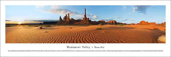 Monument Valley "Totem Pole" Navajo Nation Panoramic Landscape Poster Print - Blakeway Worldwide