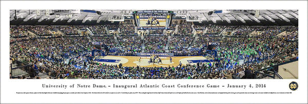 Notre Dame Fighting Irish Basketball Purcell Pavilion Game "ACC Opener" Panoramic Poster Print