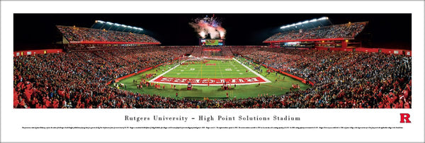 Rutgers Scarlet Knights High Point Solultions Stadium Game Night Panoramic Print - Blakeway