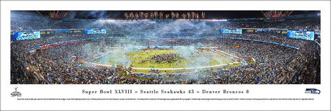 Super Bowl XLVIII "Celebration" (Seahawks 43, Broncos 8) Panoramic Poster Print - Blakeway 2014
