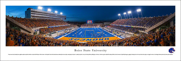 Boise State Broncos Albertsons Stadium Game Night Panoramic Poster Print - Blakeway 2014