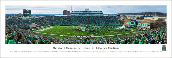 Marshall University Thundering Herd Football Edwards Stadium Gameday Panoramic Poster - Blakeway