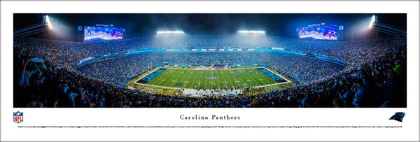 Carolina Panthers Playoff Game Night Panoramic Poster Print - Blakeway Worldwide