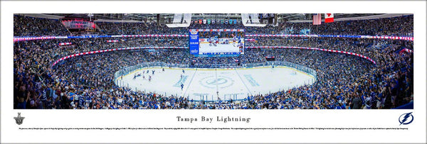 Tampa Bay Lightning Amalie Arena NHL Playoff Game Night Panoramic Poster - Blakeway Worldwide