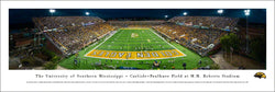 Southern Miss Golden Eagles Football Roberts Stadium Game Night Panoramic Poster Print - Blakeway