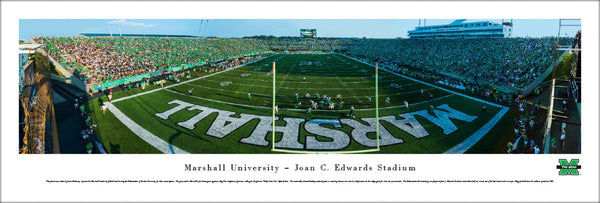 Marshall University Thundering Herd "Green-Out" Edwards Stadium Panoramic Poster Print - Blakeway