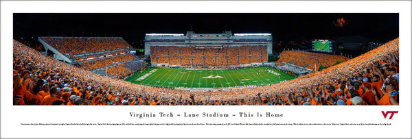 Virginia Tech Football Lane Stadium "This Is Home" Panoramic Poster Print - Blakeway 2015