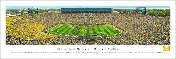 Michigan Wolverines Football Big House Gameday "Band M" Panoramic Poster Print - Blakeway 2015