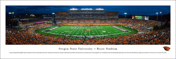 Oregon State Beavers Reser Stadium Game Night Panoramic Poster Print - Blakeway 2015