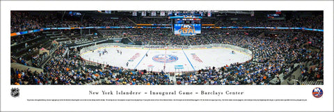 New York Islanders Inaugural Game in Brooklyn Barclays Center Panoramic Poster Print - Blakeway