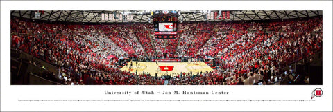 Utah Utes Basketball Huntsman Center Game Night Panoramic Poster Print - Blakeway Worldwide