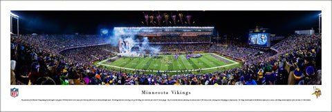 Minnesota Vikings TCF Bank Stadium Game Night Panoramic Poster Print - Blakeway 2015