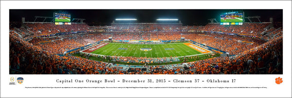 Clemson Tigers 2015 Orange Bowl Champions Panoramic Poster Print - Blakeway Worldwide