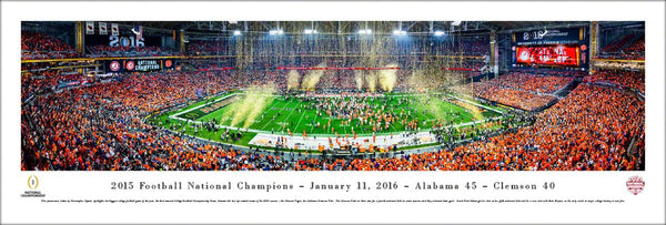 Alabama Crimson Tide 2015 NCAA Football National Champions Panoramic Poster Print - Blakeway