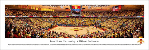 Iowa State Cyclones Basketball Hilton Coliseum Game Night Panoramic Poster Print - Blakeway 2016