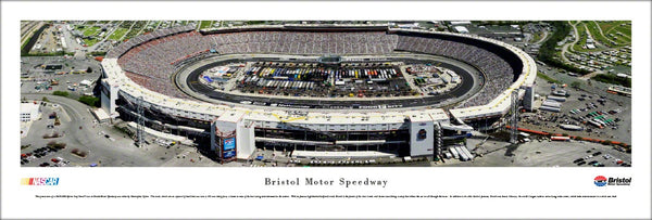 Bristol Motor Speedway NASCAR Race Day Aerial Panoramic Poster Print - Blakeway Worldwide