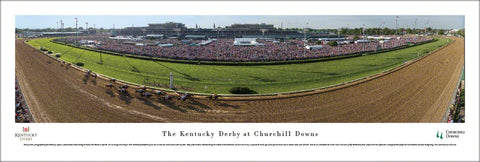The Kentucky Derby "Back Stretch" Horse Race Action Panoramic Poster Print - Blakeway Worldwide