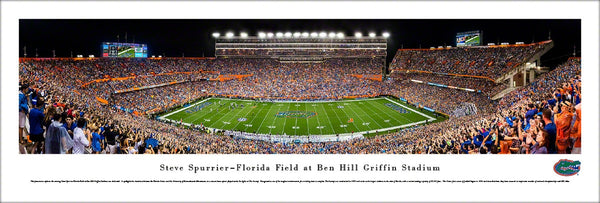 Florida Gators Football Game Night at Ben Hill Griffin Stadium Panoramic Poster Print - Blakeway 2016
