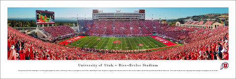 Utah Utes Football Rice-Eccles Stadium Gameday Panoramic Poster Print - Blakeway 2016