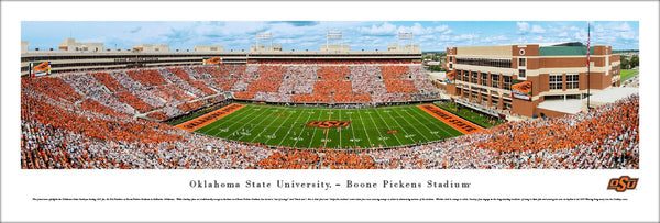 Oklahoma State Cowboys Football "Stripes" Gameday Panoramic Poster Print - Blakeway Worldwide