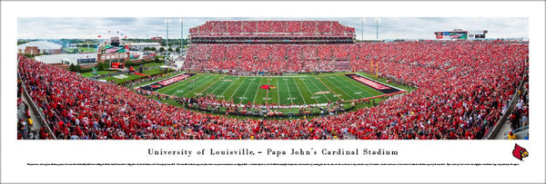 Louisville Cardinals Football Gameday at Papa John's Panoramic Poster Print - Blakeway 2016
