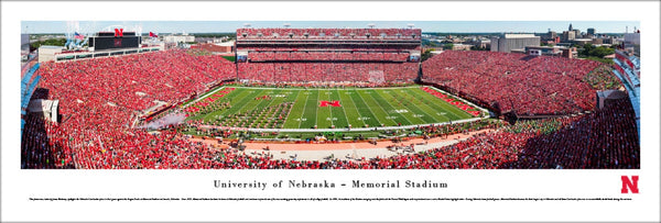 Nebraska Huskers Football Gameday at Memorial Stadium Panoramic Poster - Blakeway 2016