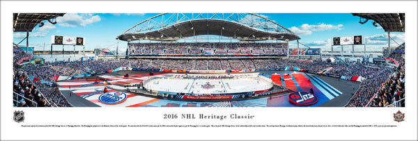 Winnipeg Jets vs. Edmonton Oilers 2016 Heritage Classic Panoramic Poster Print - Blakeway