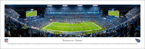Tennessee Titans Nissan Stadium NFL Game Night Panoramic Poster Print - Blakeway Worldwide