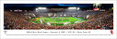 USC Trojans 2017 Rose Bowl Champions Panoramic Poster Print - Blakeway Worldwide
