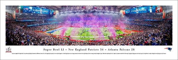 New England Patriots Super Bowl LI Champions Panoramic Poster Print - Blakeway 2017