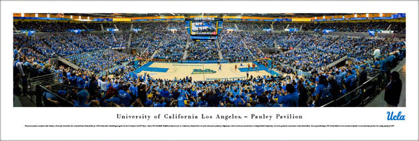UCLA Bruins Basketball Pauley Pavilion Game Night Panoramic Poster Print (2017) - Blakeway
