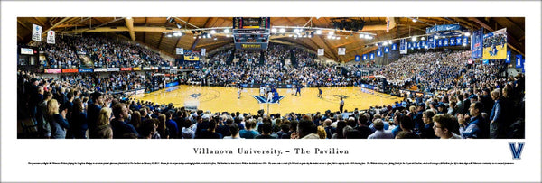 Villanova Wildcats Basketball The Pavilion Game Night Panoramic Poster Print (2017) - Blakeway