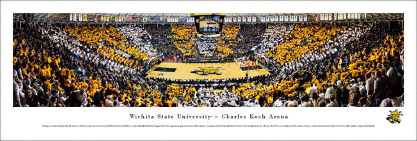 Wichita State Shockers Basketball Koch Arena Game Night Panoramic Poster Print - Blakeway Worldwide