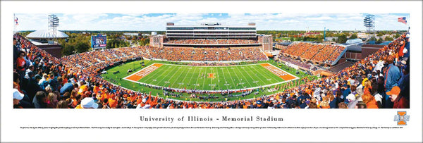 Illinois Fighting Illini Football Memorial Stadium Gameday Panoramic Poster Print - Blakeway 2011